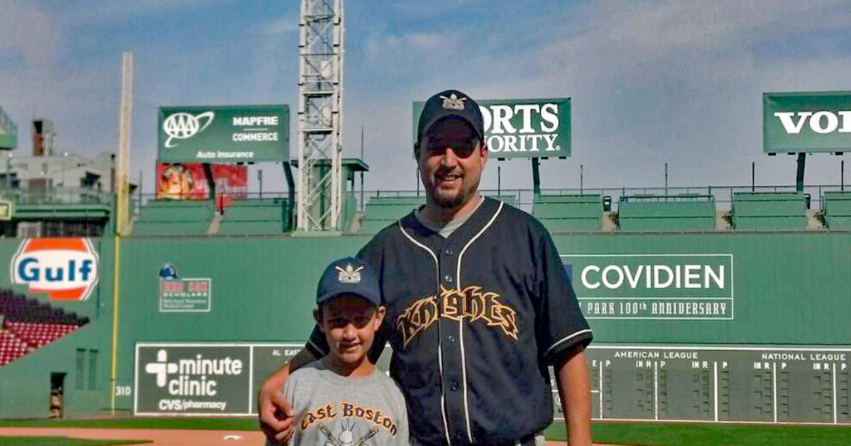 Eric Bellavia and his son at Fenway Park During 2012 Yawkey League All-Star Game