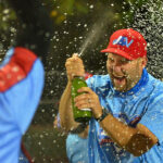 Expos Baseball Club Celebrating with Champaign